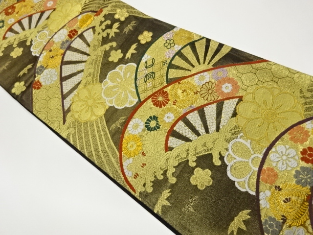 JAPANESE FUKURO OBI / WOVEN FLOWERS